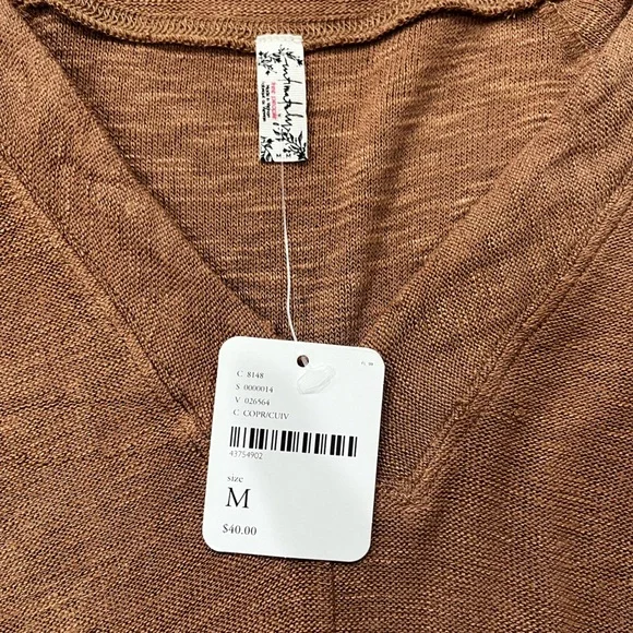 Free People Brown Flared Sleeve Blouse - Picture 2 of 3